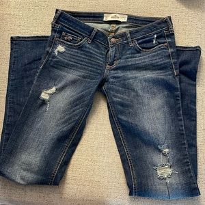 Hollister distress low rise jeans / wide leg